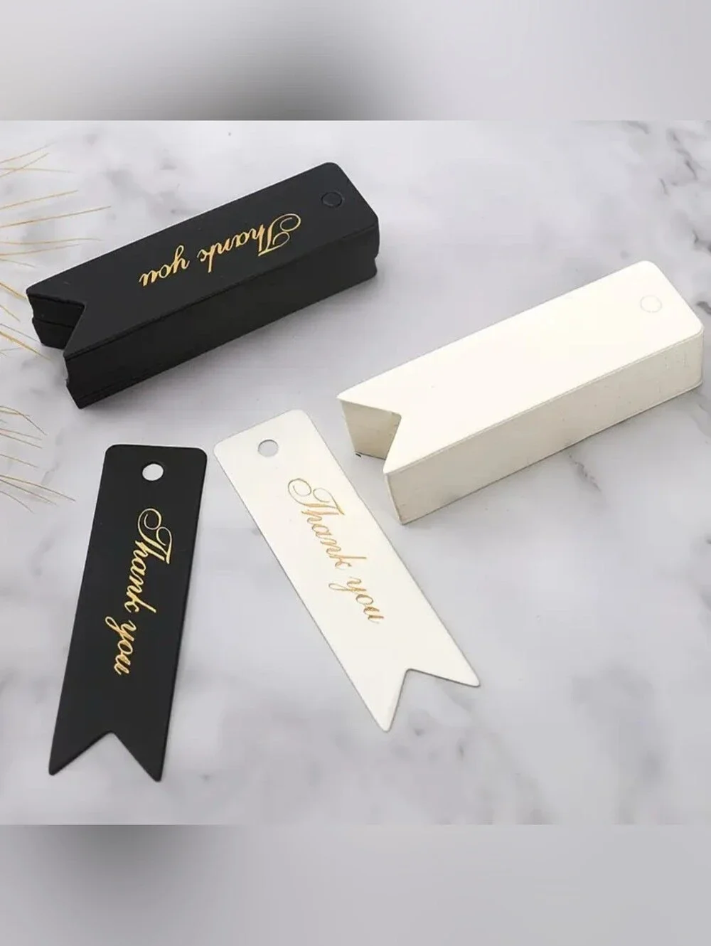 50 Thank You Cards - Black Or White Choose 1